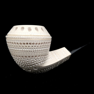 XL AGovem Handcarved Bulldog Turkish Meerschaum Smoking Tobacco Pipe AGM-1695