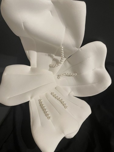 Women 1 pcs 3D flower Swimwear Beachwear Bathing suit Black/White/Pearls NWT - Picture 2 of 8