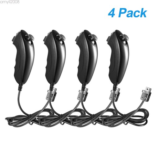 4Pack Replacement Wii Nunchuck Controller Classic Gamepad For Wii Wii U Console - Picture 1 of 10