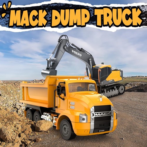 Mack RC Dump Truck Toy for Kids, Remote Control Trucks, Remote Control Construct - Picture 2 of 6
