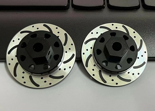 Cubo de disco de freno CNC de aluminio Dhawk Racing negro 2 piezas para axial 1/10 RBX10 ryft - Imagen 2 de 2