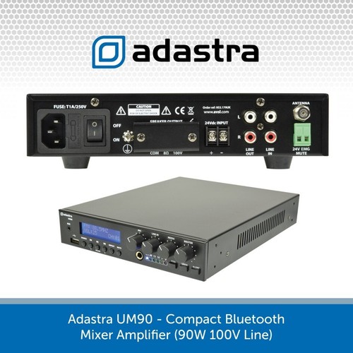 Adastra UM90 Mixer Amplifier Compact 90W 100V Fog Siren Alert PA Bluetooth AUX - Picture 2 of 6