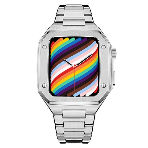 Stainless Steel Band Case Mod Kit For Apple Watch 7 45mm Strap 6/SE/5/4 44mm - Bild 15 von 26