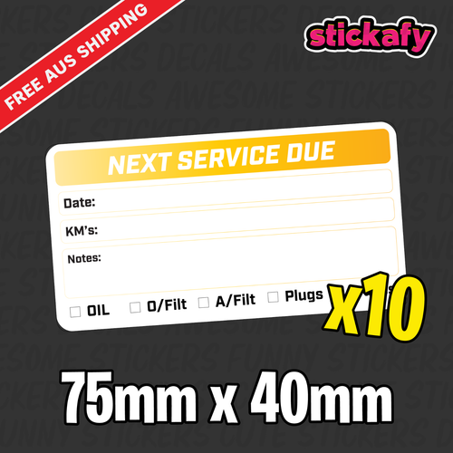 10 x Custom Next Service Due Label Sticker 75x40mm - Printed Decal Car Boat 4x4 - Picture 8 of 20