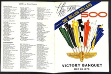 1975 Indy 500 Indianapolis Motor Speedway Victory Banquet Program - Cover Only 