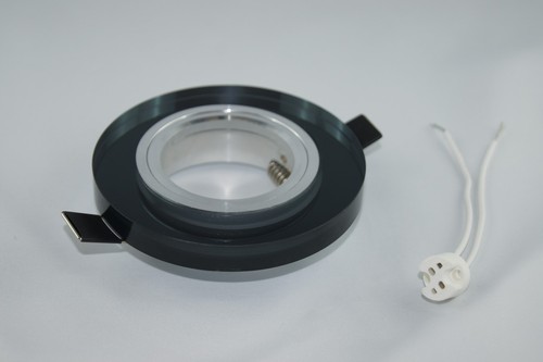 Glas Alu Einbaustrahler 8 eck oder rund Crystal schwarz GU10 230V oder 12V MR16 - Bild 9 von 16