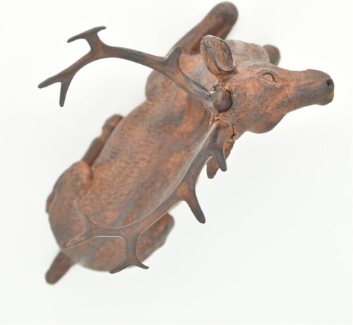 Sitting Deer Figurine Laying Elk Reindeer Statue Resin Home Decor Indoor Shelf - Picture 4 of 5