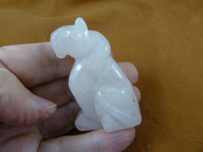 Y-CHE-717) Pink Rose quartz crystal CHEETAH gemstone I love
