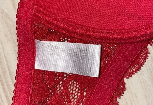 Vintage Wacoal 75891 Embrace Lace Push Up Underwire Bra Padded Petite 32B Red - Picture 6 of 6