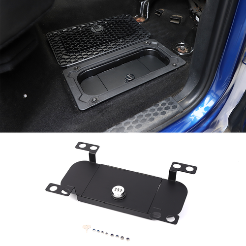 Caja fuerte con tapa de bloqueo de acero trasera en el piso bóveda con llaves para Dodge Ram 2009-2018 - Imagen 4 de 11