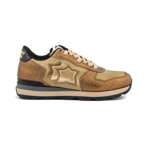 Atlantic Stars Woman Sneakers Gold Nylon \u0026 Leather Vega OB-79N Made in Italy | eBay
