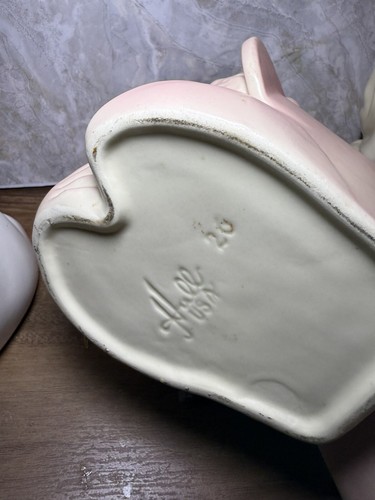 Hull Madonna/ Virgin Mother Mary Ivory & Pink Vases Planters Vintage Lot Of 2 - Picture 6 of 11