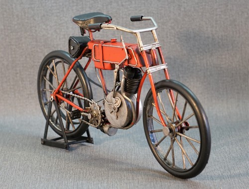 Blechmodell Motor Fahrrad Retro Mofa Motorrad Oldtimer Deko Modell - Bild 4 von 5