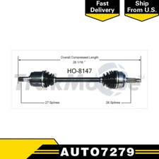 For 2003 2007 Honda Accord 2.4L Manual 2004 2005 2006 Front Left CV Axle Shaft