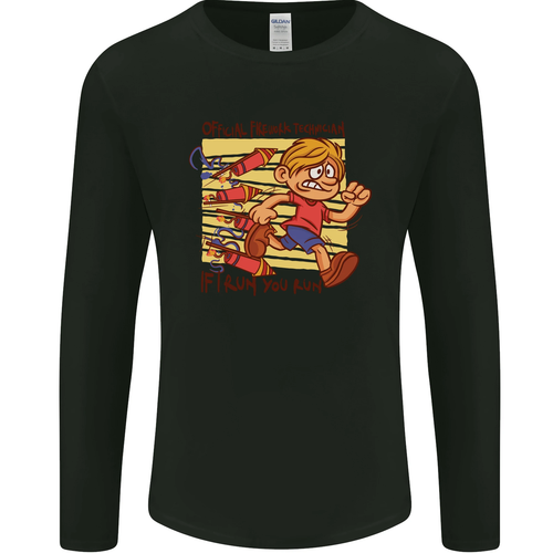 Funny Firework Bonfire Night Guy Fawkes Mens Long Sleeve T-Shirt - Picture 1 of 43