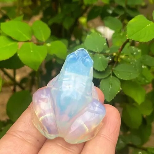 2x Natürlicher Opal Quarz Kristall Glücksfrosch Geschnitzt Edelstein Statuen Energie Dekor - Bild 12 von 18