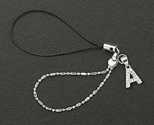 Letter A Crystals Cell Phone Charm For Mobile Phone New - 第 1/1 張圖片