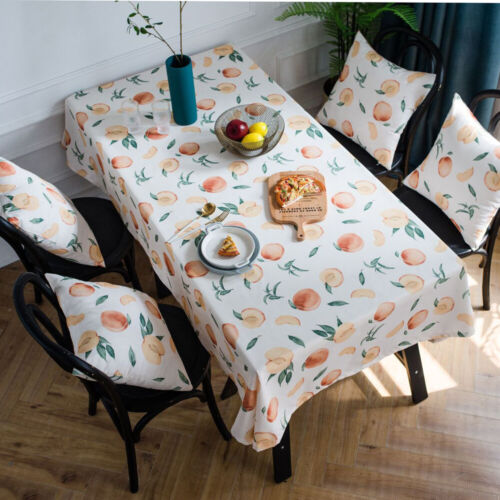 Waterproof Peach Fruit Print Table Cloth Tablecloth Cover Kitchen Home Decor New - Picture 107 of 126