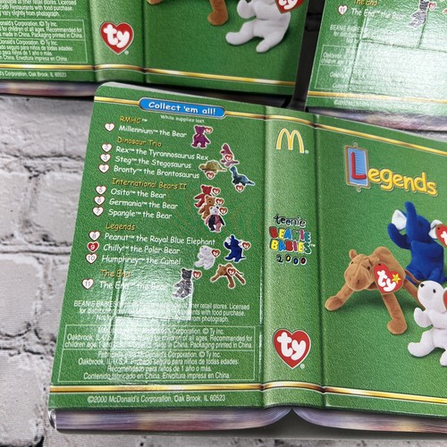 McDonalds Legends TY Beanie Babies COMPLETE SET 2000 (Peanut, Humphrey, Chilly) - Picture 8 of 8