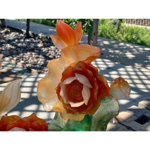 Gran pez Koi Money con flor de loto flor resina Fengshui 19" escultura de pez - Imagen 13 de 16