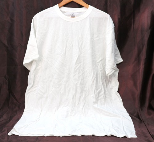 Camiseta George BLANCA LISA 100 % algodón para hombre - XXL 2X - grande
