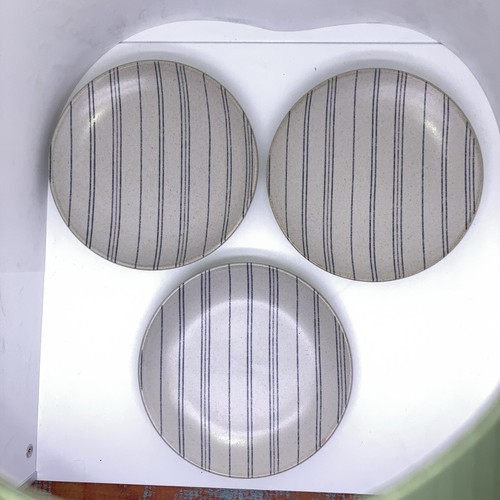 Hearth & Hand with Magnolia Appetizer Plates set of 3 Distressed Stripe 6.5” - Picture 2 of 14