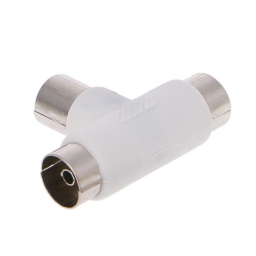 2 Way TV for T Splitter Aerial Coaxial Cable Male to 2x Female Connectors Adapte - Zdjęcie 3 z 8