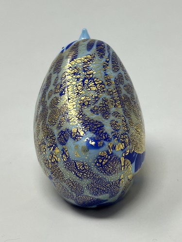 GlassOfVenice Murano Glass Bird Vetro Artistico Light Blue, Bkue Gold - Picture 8 of 12