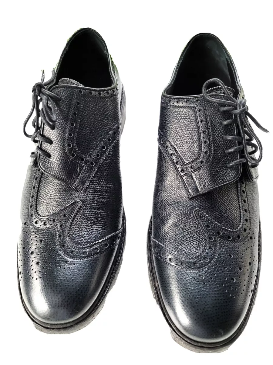 Burberry Men s Quilted Oxford Shoes 46 12 US Black Patent Leather