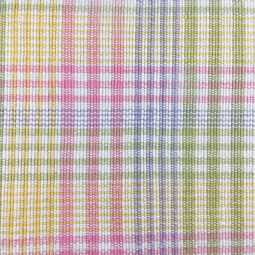 Vintage Woven Cotton Placemats Set 8 Handloom Plaid Pastel Spring Easter 13"x18" - Picture 3 of 24