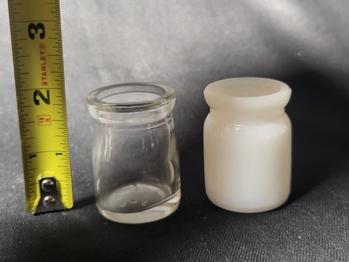 2 Vintage, Individial, Creamers, Milk Glass and Clear, "Hazel Atlas" - Picture 9 of 10