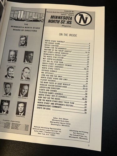 National Hockey League Official Magazine Minnesota North Stars 1971 Vol 5 #2 - Picture 2 of 3
