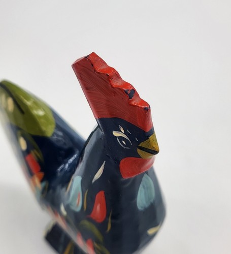 Nils Olsson Sweden Blue Dala Roosters Hand Painted Wood 4.5" - Picture 6 of 13