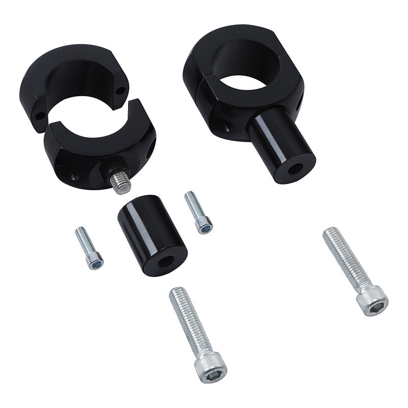 Black 16" Rise 2'' Ape Hanger Bar Handlebar & Riser Fit For Harley ...