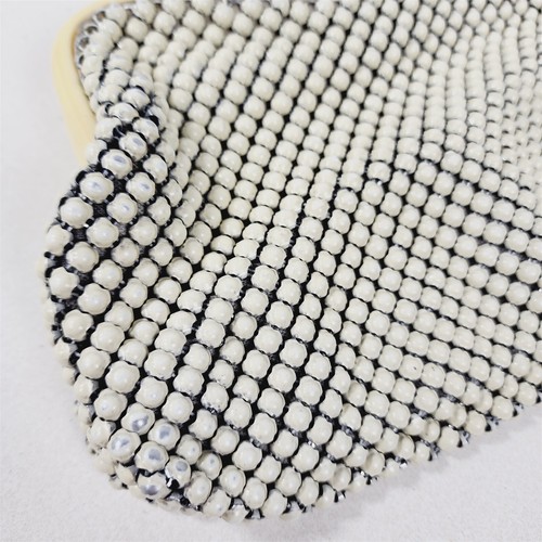 Cartera de mano vintage blanca Davis Alumesh marfil blanco eslabón de cadena de celuloide - Imagen 2 de 8