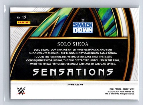 2024 Select WWE #12 Solo Sikoa - Sensations-Smack Down - Bild 2 von 2