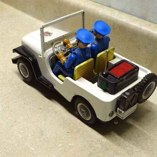 Vintage Japan TN Nomura Police Dept. Patrol Jeep Bump N Go Battery Op, 11" - Picture 2 of 19