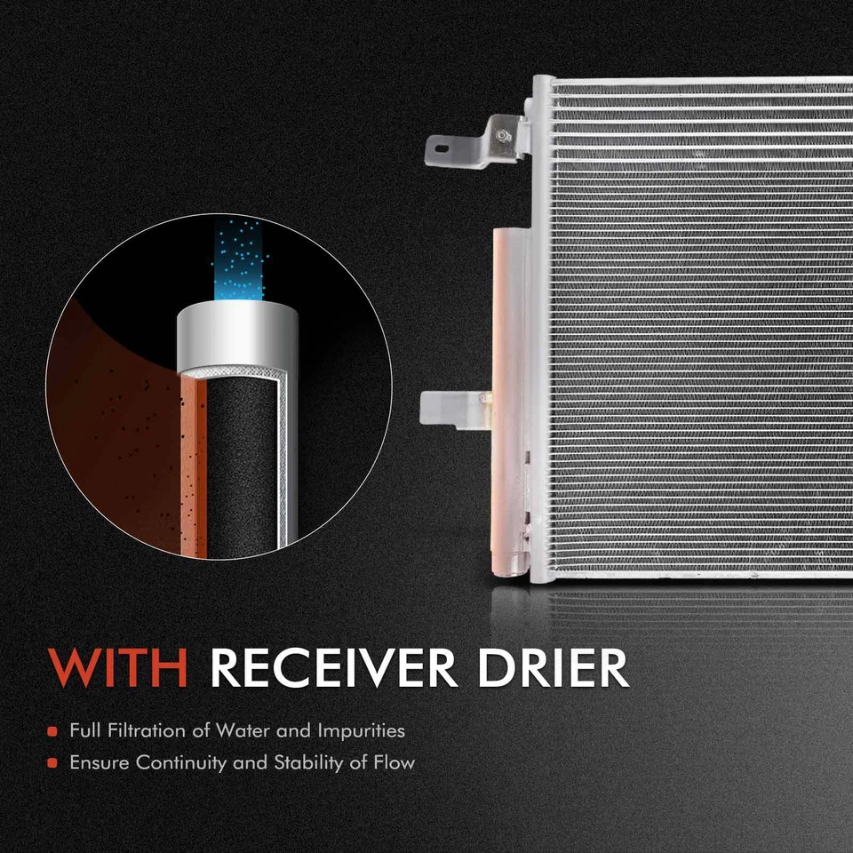 Radiador y condensador de aire acondicionado con secador para Ford Edge 2011-2014 Lincoln MKX 2012-2015 Foto 3 de 4