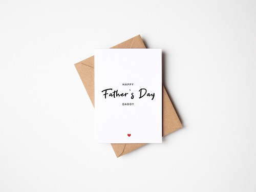 Happy Fathers Day Daddy Card For Dad Father Dads Simple Blank Love Heart Cards - Picture 1 of 5