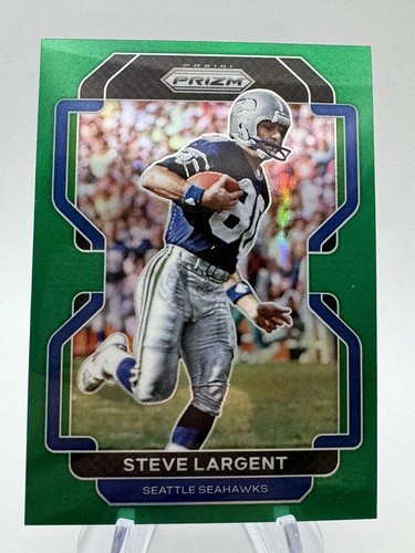 Panini Prizm Steve Largent 2021 verde Prizm #51 Seattle Seahawks paralelo - Imagen 1 de 2