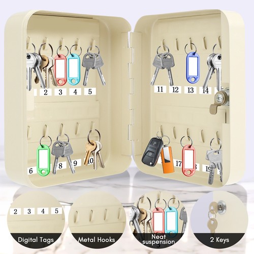 Key Box 20 Key Capacity Key Cabinet Box Wall Mount Key Storage Box Iron CujeΣ .s - Picture 11 of 22