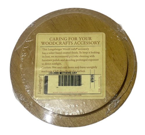 NEW Longaberger Woodcrafts  Mother’s Day Round Lid Only 50808 Maple - Picture 2 of 4