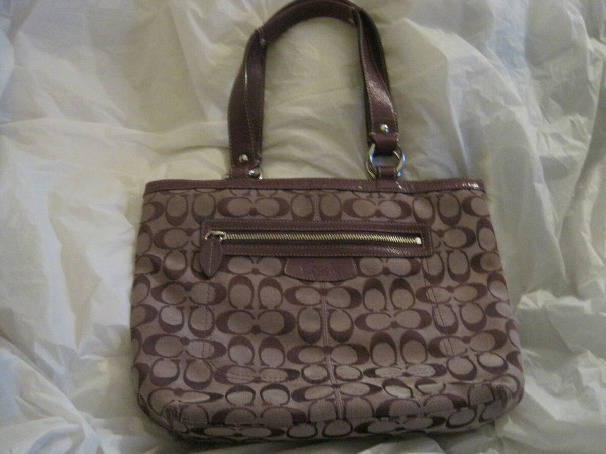 Coach gray leather purse sale