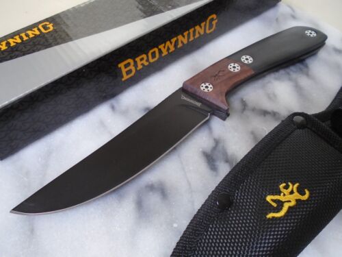 Browning Fancy Fixed Blade Hunter Skinner Bowie Knife Full Tang 2 Woods 3220372 - Picture 3 of 10