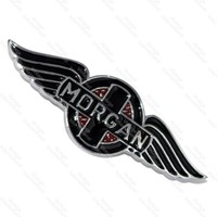Vintage Morgan Autos Metall Haube Abzeichen Emblem Schwarz & Chrom Neu