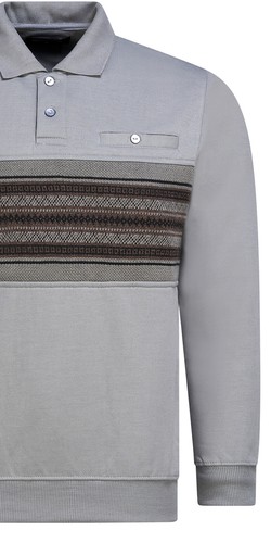 Felpa uomo collo colletto maniche lunghe maglione bottoni davanti - Foto 2 di 10