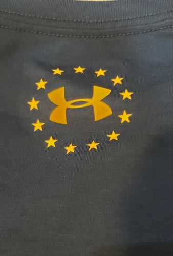 Under Armour Mens Battleship Military USA T Shirt 2XL NWT Navy Blue Freedom - Picture 7 of 8