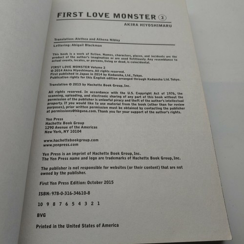 First Love Monster Vol 2, manga English Akira Hiyoshimaru. First Print - Picture 3 of 3