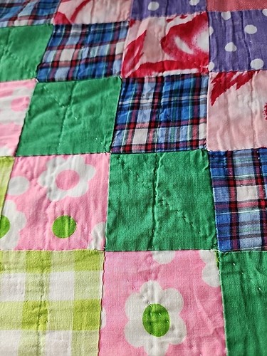 Handstitched Vintage Quilt Flour Sac Square Queen Stunning Color - Picture 5 of 12