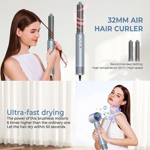 Warmluftbürste Haartrockner Fönbürste Lockenstab 6-IN-1 Hairstyler Lockenwickler - Bild 15 von 41